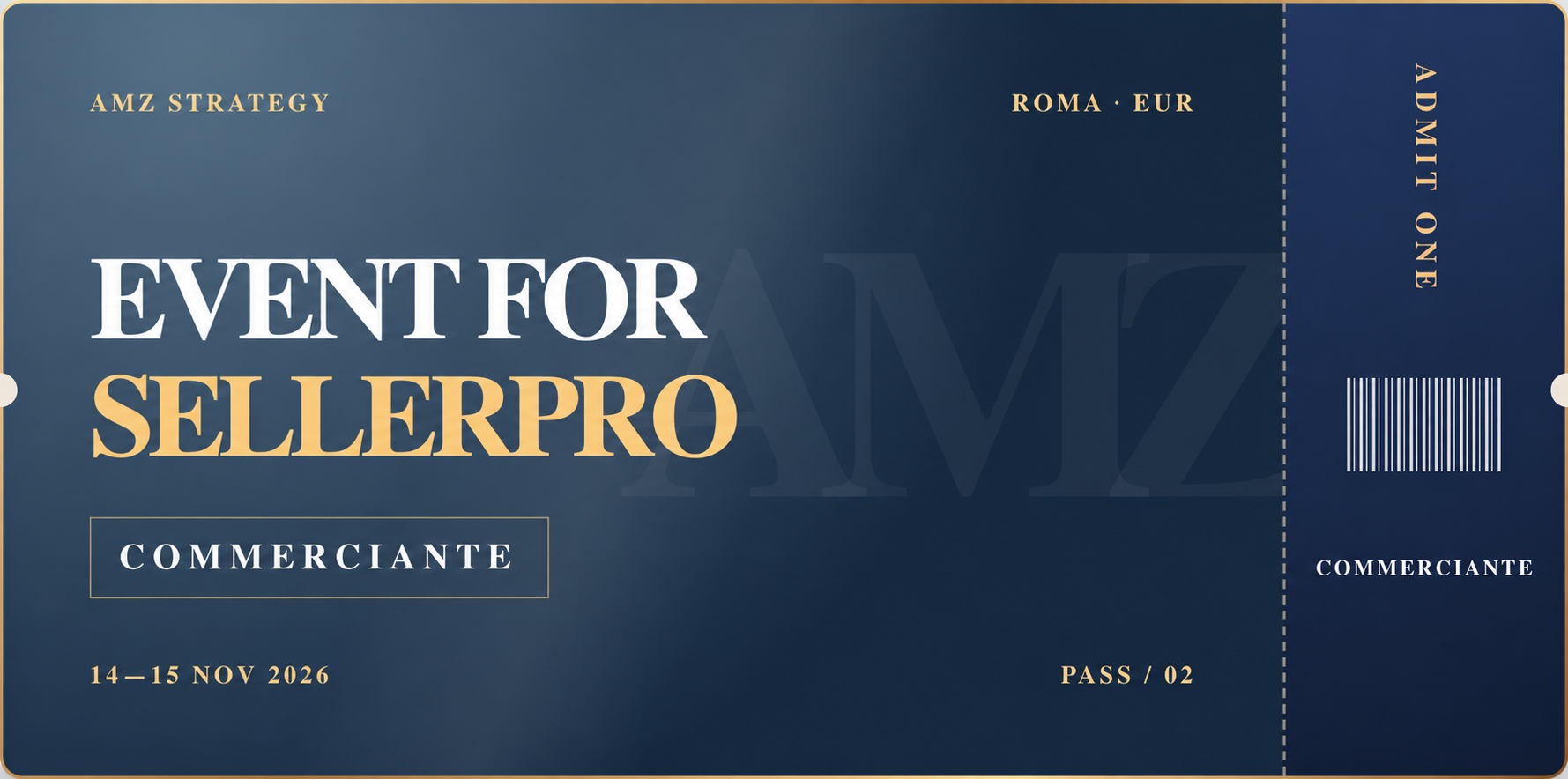 Biglietto illustrativo Commerciante, Event for SellerPro Roma 2026