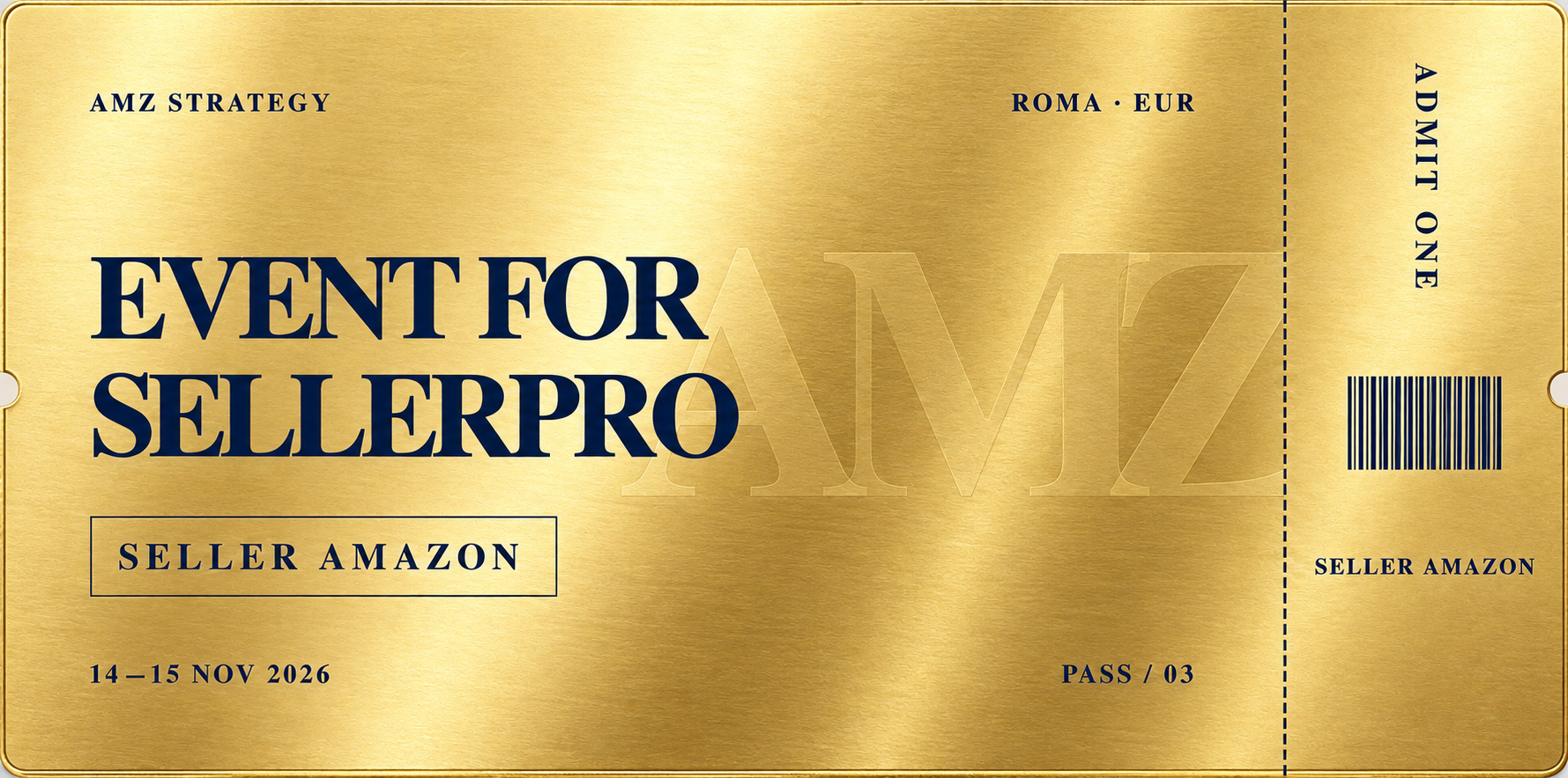 Biglietto illustrativo Seller Amazon, Event for SellerPro Roma 2026