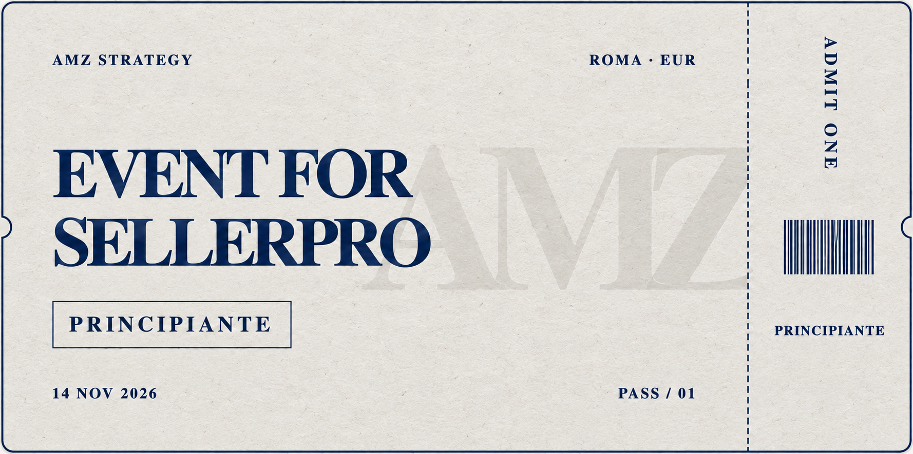 Biglietto illustrativo Principiante, Event for SellerPro Roma 2026